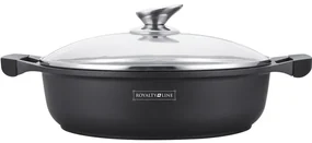 Cratiță marmorată cu capac 4.8L, 30 cm – Royalty Line RL-BR30ML, antiaderentă, pentru toate plitele