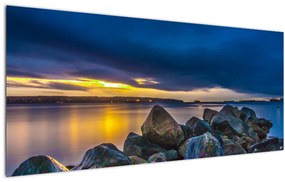 Tablou - Nori de furtună deasupra apei (120x50 cm)