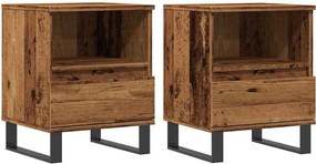 vidaXL Noptiere, 2 buc., lemn vechi, 40x35x50 cm, lemn prelucrat