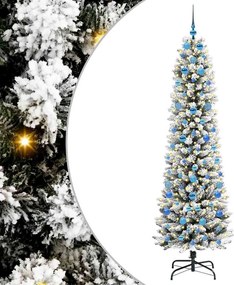 vidaXL Brad de Crăciun artificial Alb 210 cm PVC și metal și plastic