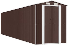 vidaXL Șopron de grădină, maro închis, 192x855x223 cm, oțel galvanizat
