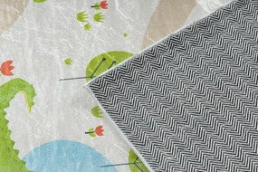 BAMBINO 50230 covor lavabil Grădină zoologică, străzi pentru copii anti-alunecare - bej / verde