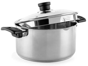 Cratiță Luigi Ferrero Sophia FR-3405, 24x13 cm, 5.4 l, Oțel 18/10, Capac din sticlă, Inducție, Inox