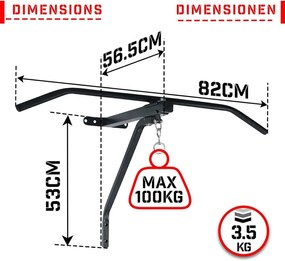 Physionics Suport de perete pentru sac de box cu tija 2 în 1