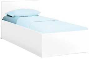 Pat de o persoana alb, SOFIA 90 x 200 cm Saltele: Cu saltele Coco Maxi 19 cm, Lamele de pat: Cu lamele drepte