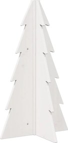 vidaXL Brad de Crăciun decorativ, alb, 69,5 cm, lemn de pin masiv