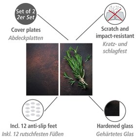 Protecții de aragaz 2 buc. din sticlă temperată 52x30 cm Rosemary – Allstar