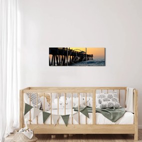 Tablou cu plaja (cu ceas) (90x30 cm)