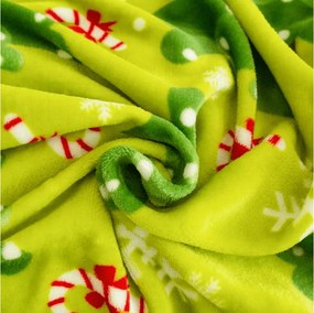 Set lenjerie cocolino CHRISTMAS TREE verde + cearsaf Cocolino microplus SOFT 180x200 cm alb, pat dublu