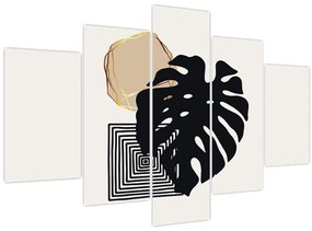 Tablou - Abstracție cu frunze tropicale N⁰2 (150x105 cm)