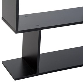 Homcom Librarie Design Modern in Lemn cu 6 Rafturi, Negru, 80x23x192cm