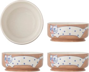 Boluri mici maro deschis 4 buc. din gresie Missy – Bloomingville