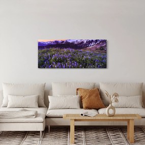 Tablou - Vulcan și flori (120x50 cm)