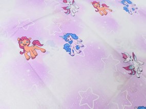 Lenjerie de pat din bumbac MY LITTLE PONY STARS alb pentru copii Dimensiune lenjerie de pat: 60 x 70 cm | 140 x 200 cm