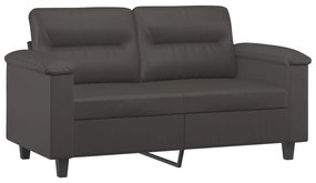 349248 vidaXL Canapea cu 2 locuri, gri, 120 cm, piele ecologică