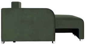 Coltar Extensibil 3 locuri Armando, cu ladă de depozitare, Verde - Gri, 240 x 147 x 85 cm