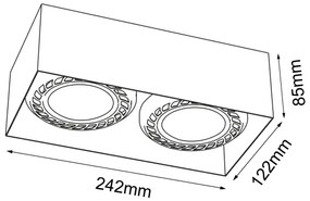 Brosline 1269 - Spot CAGE 2x GU10, 18W, 230V, negru