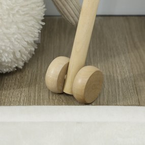 AIYAPLAY Căluț unicorn pe băț pentru copii 24 luni+, cu sunete realiste și roți, 95x25x27 cm, alb | Aosom Romania