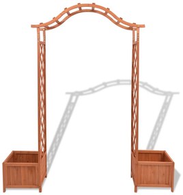 Spalier arcada trandafiri cu ghivece 180 x 40 x 205 cm 1, Maro