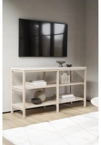 Masă consolă maro/bej cu blat din piatră 140x40 cm Orwel - Rowico