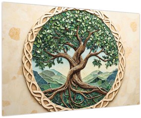 Tablou – Arborele vieții împletit (90x60 cm)