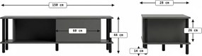 Dulap TV PARIS 150 cm, stejar sonoma
