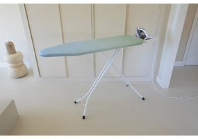Masa de calcat Brabantia B 1008892, 124x38 cm, 7 pozitii de reglare, Suport fier de calcat, Verde/Albastru