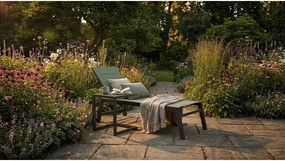 Șezlong de grădină verde din metal Hilde – Bizzotto