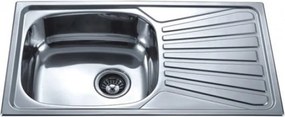 Chiuveta inox Inter Ceramic Tampico cu o cuva si picurator finisaj inox lucios 78x43 cm