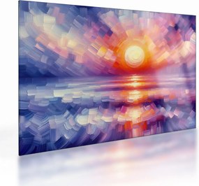 Tablou pe sticlă - Apus de soare artistic colorat (70x50 cm)
