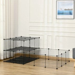 PawHut cusca metalica modulara animale mici, 175x105x70cm | Aosom Romania