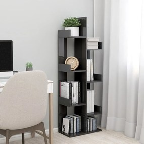 808917 vidaXL Bibliotecă, gri extralucios, 48x25,5x140 cm, PAL