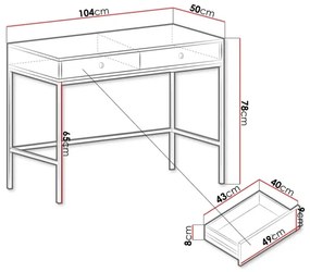 Consolă MONO 78 x 104 cm, bej/negru
