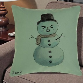 Perna Decorativa Om de Zapada Kawaii Haios, 40x40 cm, Verde, Husa Detasabila, Perna Inclusa, BEKZ®