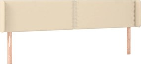vidaXL Tăblie de pat cu aripioare, crem, 203x16x78/88 cm textil