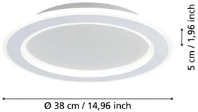 Plafonieră LED dimabilă Eglo 901232 MACCHIONI LED/20W/230V alb + telecomandă