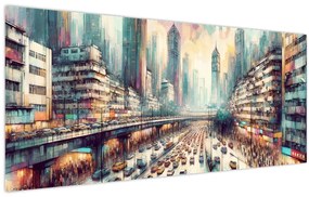 Tablou - Viața din marele oraș (120x50 cm)