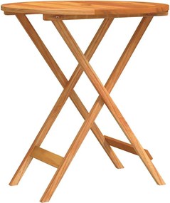 vidaXL Masă de grădină pliabilă, Ø60x75 cm, lemn masiv eucalipt