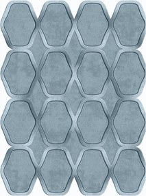 Covor, 160x230 cm, forma dreptunghiulara, poliester, albastru, ALN6001
