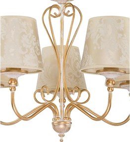 Brilagi - Lustru cu lanț SONIA 5xE27/15W/230V Ø 64 cm crem/patină