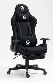 Scaun gaming cu masaj în perna lombară, suport picioare, funcție sezlong, SIG 5035, material textil, Negru,