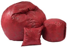 Set Fotoliu Matusalem cu Otoman (suport picioare) si Perna, Material Textil - Cranberry