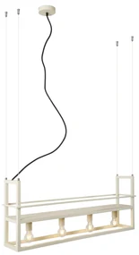 Lampă suspendată industrială bej cu 4 lumini - Cage Rack