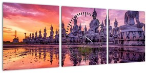 Tablou - Buddha la apus (cu ceas) (90x30 cm)