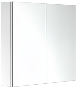 HOMCOM Armară Oglindă Cadru din Oțel inoxidabil cu Depozitare Raft pentru Toaletă Baie dim. 60L x 12l x 55H cm | Aosom Romania