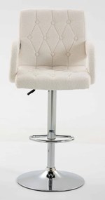 HR8404W Scaun Crem Boucle cu Bază Cromata