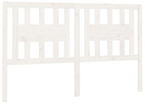 Tablie de pat, alb, 206x4x100 cm, lemn masiv de pin 1, Alb, 206 x 4 x 100 cm