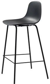 Scaun de bar negru din plastic 92,5 cm Whitby – Unique Furniture
