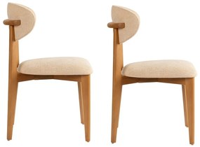 Set de scaune de sufragerie Lionte Beige și DarkOak, 2 buc.