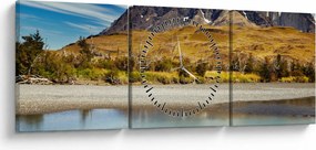 Tablou - Parcul Național Torres del Paine (cu ceas) (90x30 cm)
